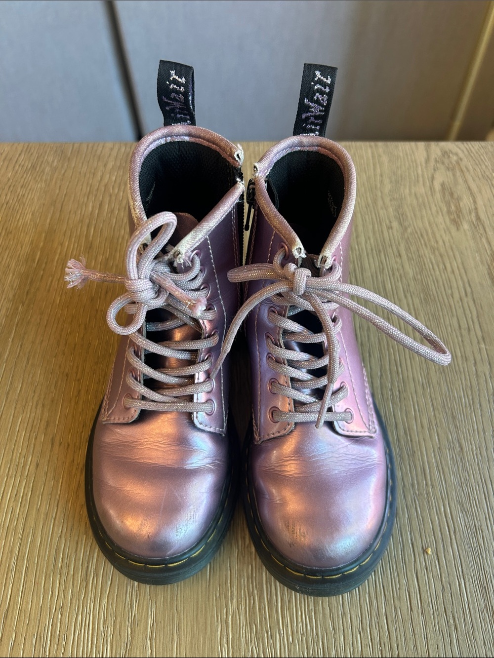 Dr. Martens Metallic Lace-Up Combat Boots
